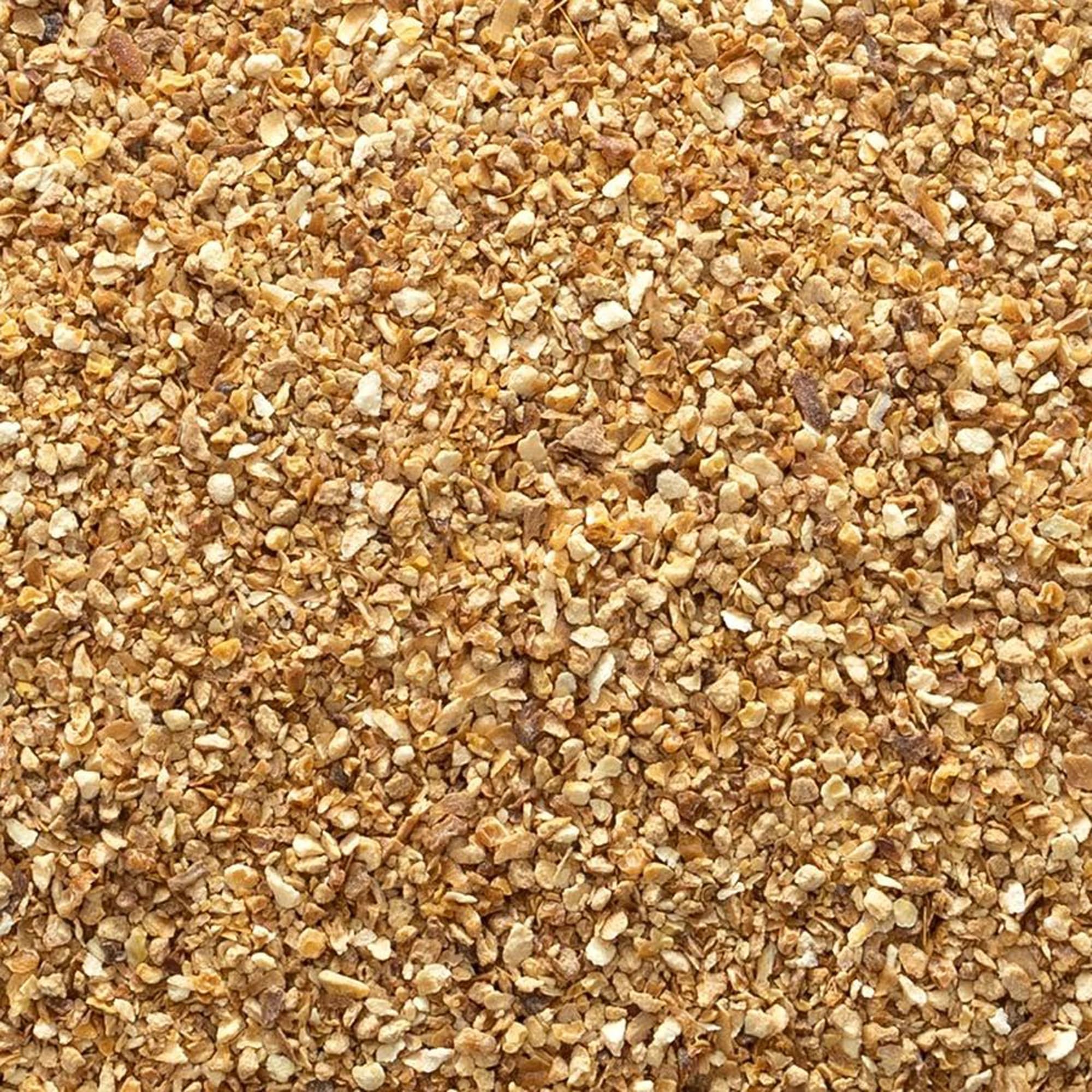 Frontier Co-op lemon peel granules sprinkled into batter illustrating easy citrus boost
