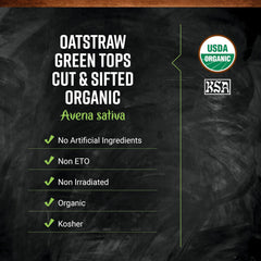 Close-up of cut-and-sifted oatstraw texture highlighting Frontier Co-op quality and easy steeping