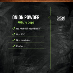 Frontier Co-op spoon measuring onion powder to show easy portioning and strong flavor