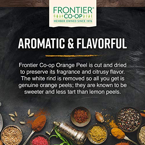 Baked loaf with Frontier Co-op orange peel sprinkled for enhanced citrusy taste