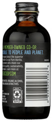 Close-up of Frontier Co-op bottle neck and color showing rich vanilla aroma