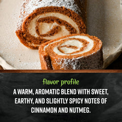 Measuring spoon of Frontier Co-op pumpkin pie spice ready to season dishes