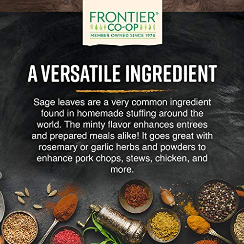 Wood bowl filled with Frontier Co-op sage powder for easy measuring benefit