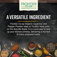 Frontier Co-op spoonful of cayenne powder demonstrating easy measuring benefit