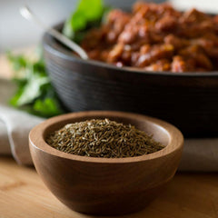 Frontier Co-op seeds being toasted in pan, boosts aroma and richer flavor