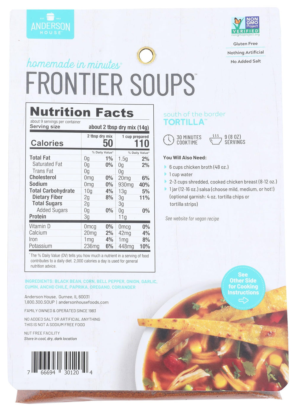 Frontier Soups dehydrated mix close-up highlighting premium natural ingredients