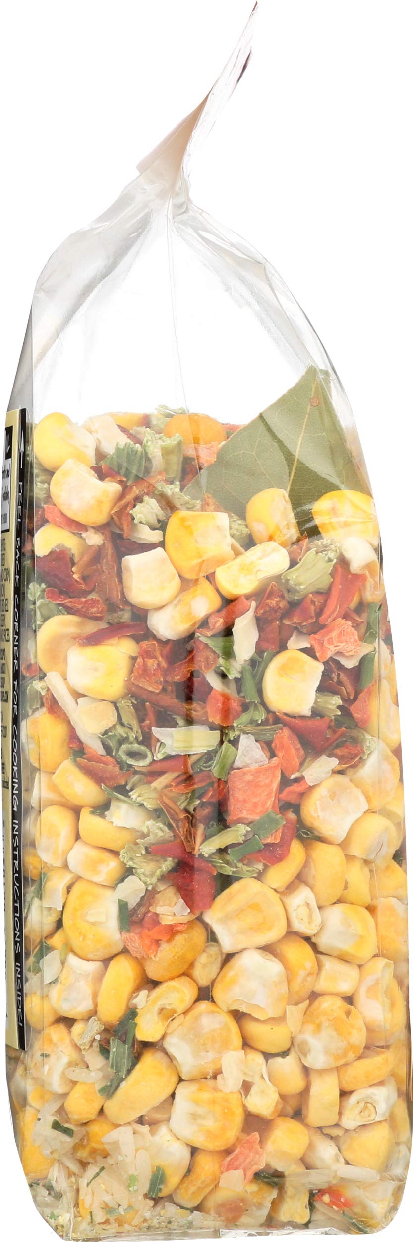 Frontier Soups ingredient spread of corn and potatoes highlighting real ingredients