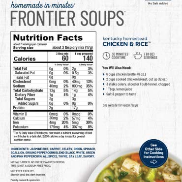 Frontier Soups close-up of chicken and rice soup texture in bowl highlighting hearty ingredients