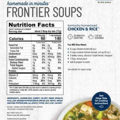 Frontier Soups close-up of chicken and rice soup texture in bowl highlighting hearty ingredients