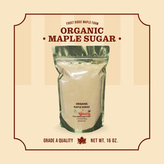 Frost Ridge close-up of fine maple sugar granules highlighting texture and aroma
