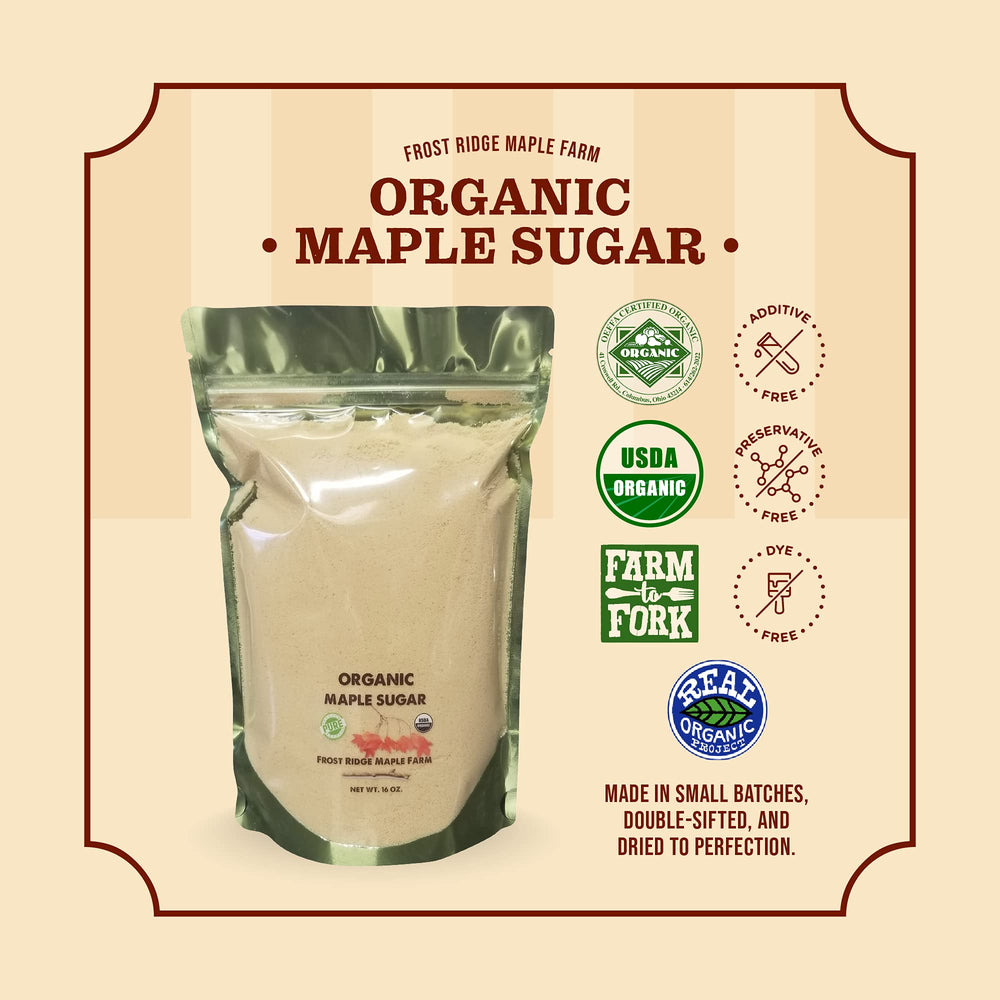 Frost Ridge label with OEFFA organic certification emphasizing farm-verified quality