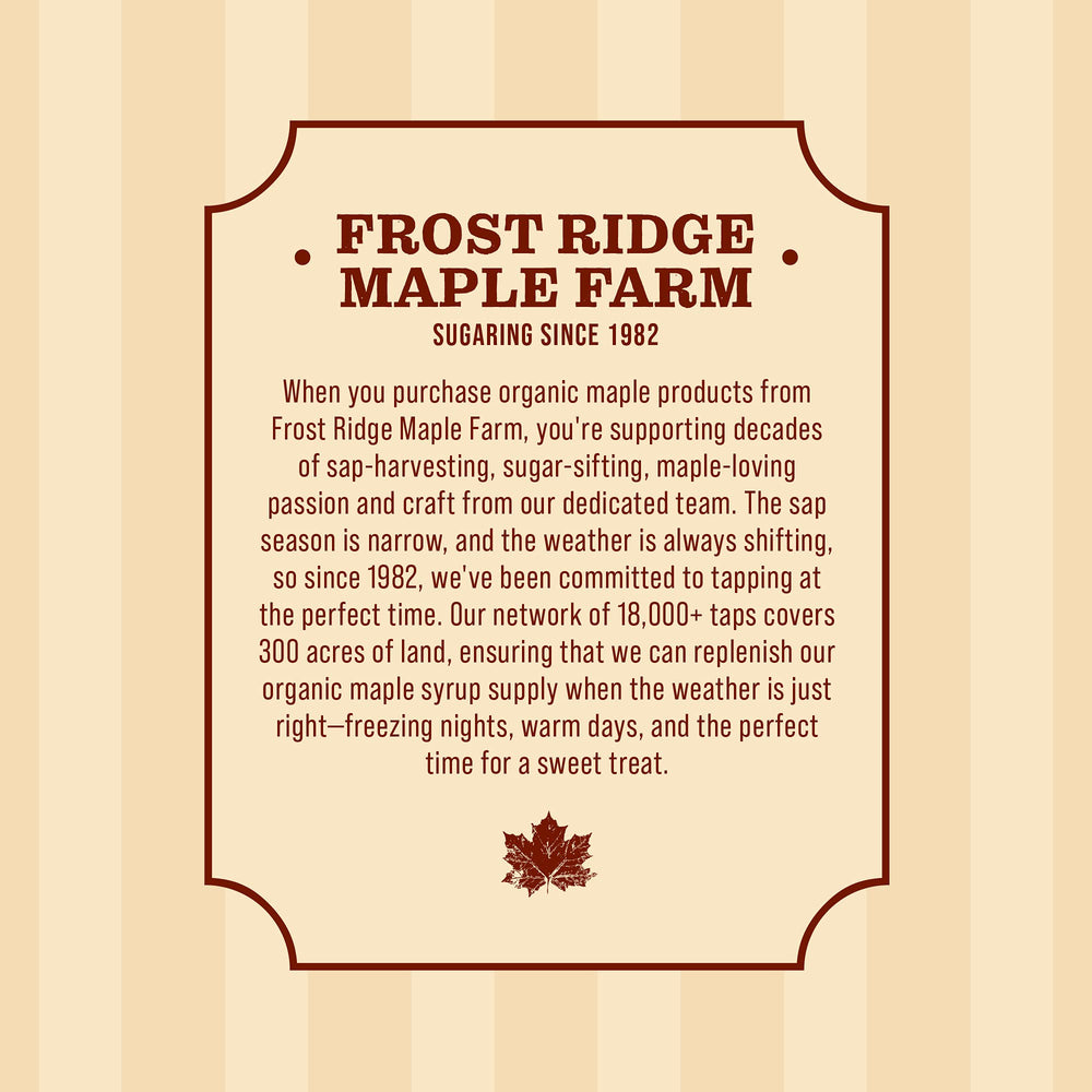 Frost Ridge jar beside measuring cup showing size and portion guidance