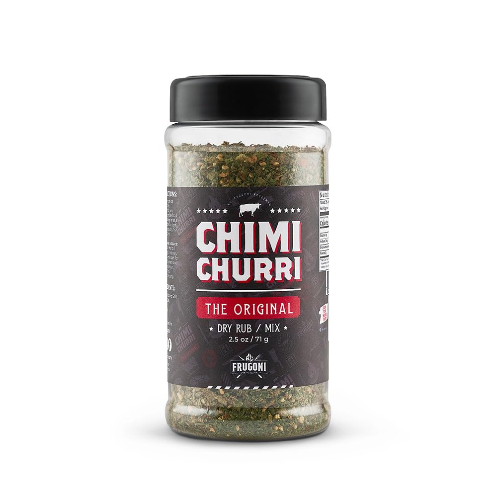 Frugoni jar front label showcasing chimichurri brand and convenience