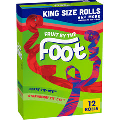 Fruit by the Foot variety pack front view showing 12 king size rolls and bright packaging for easy identification and sharing