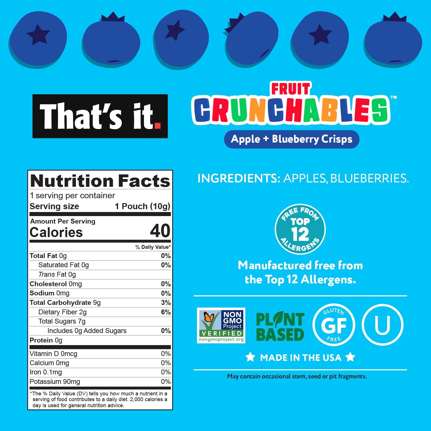 Fruit Crunchables placed in a lunchbox beside a sandwich, brand providing healthy convenience