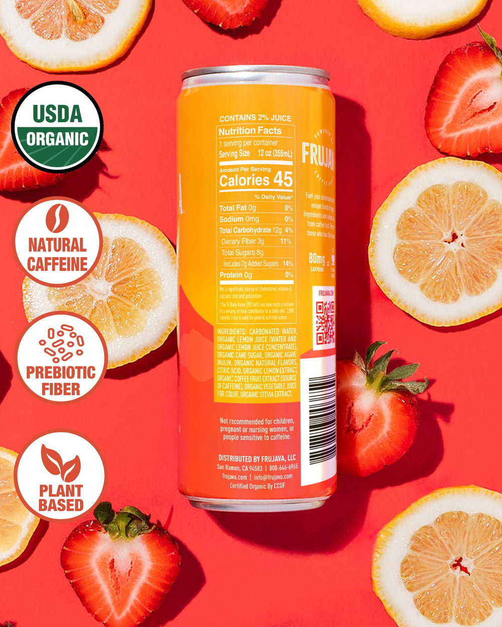 Frujava cans inside a backpack showing portable 12 oz size for outdoor energy