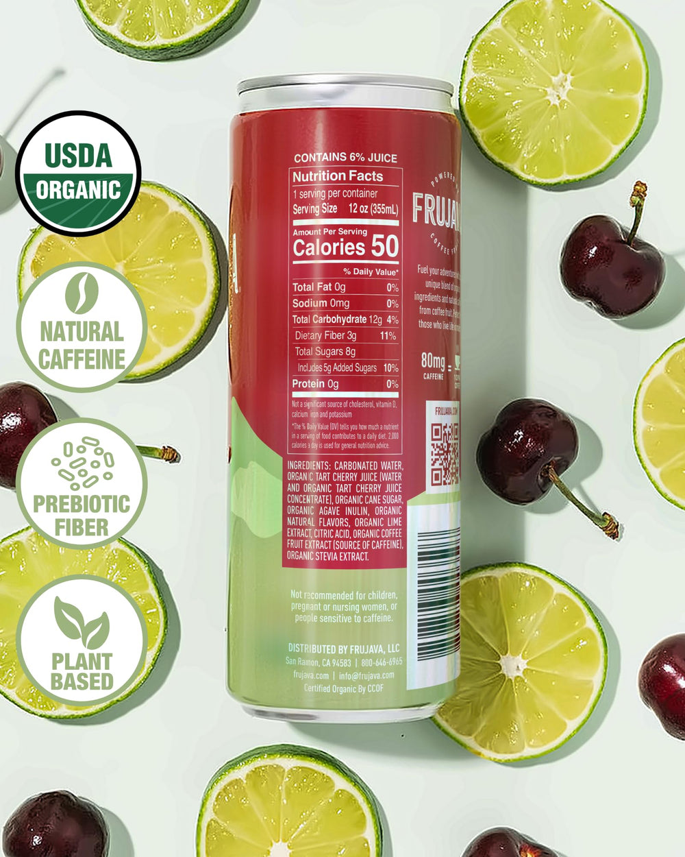 Frujava Trailblazin' Cherry Lime can closeup showing vibrant colors and crisp finish
