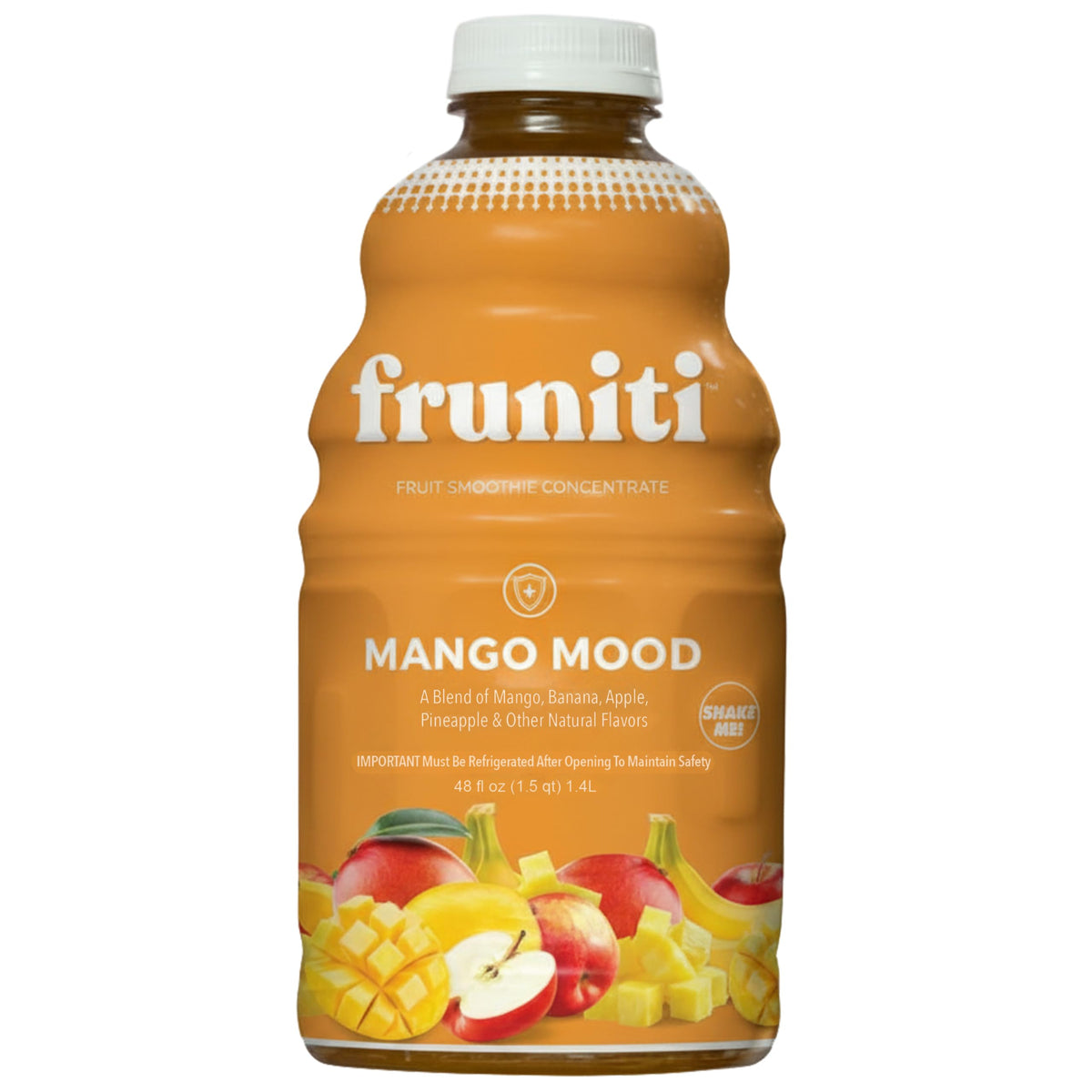 Fruniti front packaging showing Mighty Mango label and servings benefit