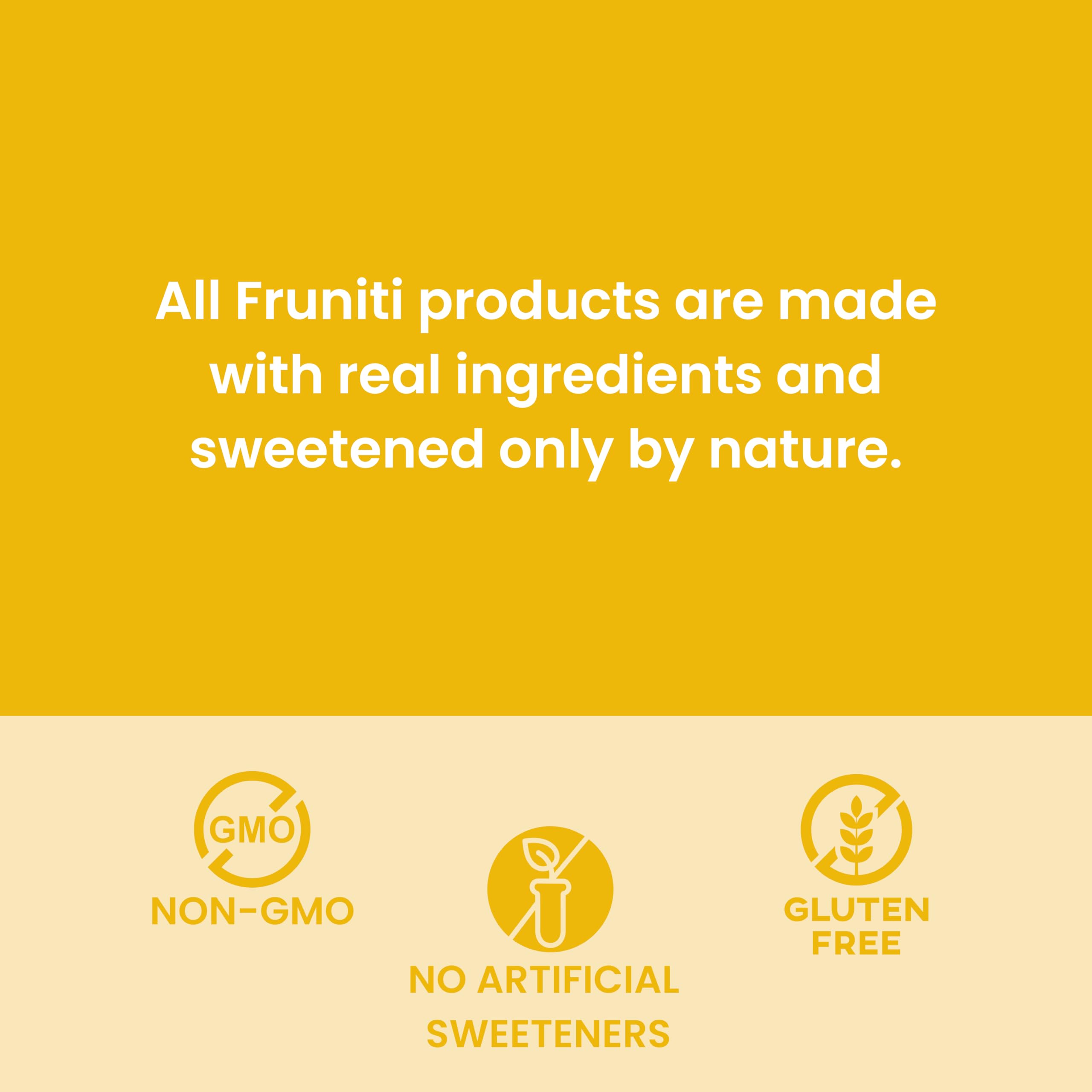 Fruniti bottle nutritional label close-up showing ingredient transparency benefit