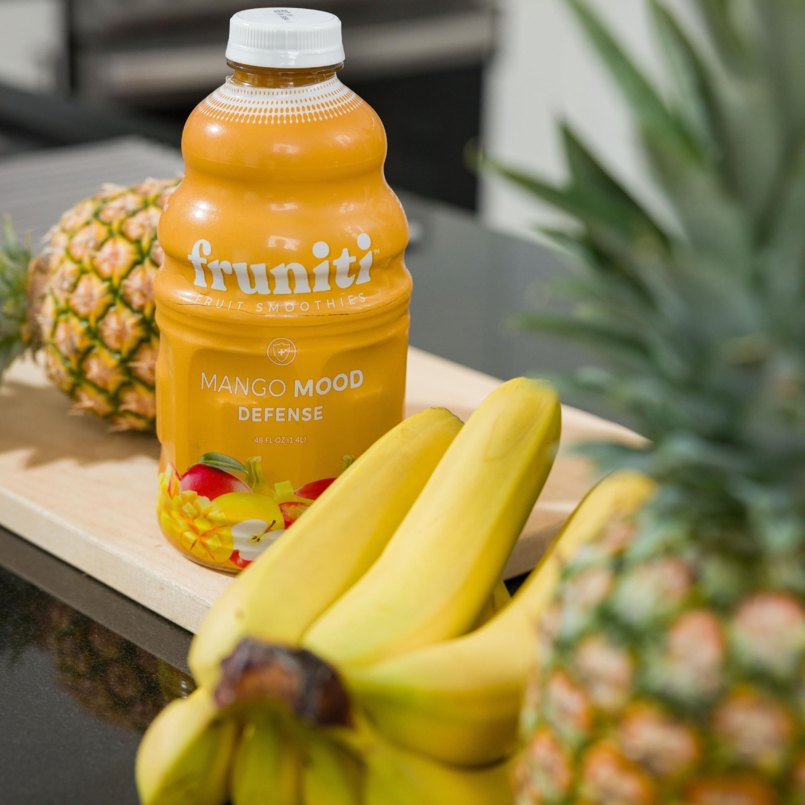 Fruniti smoothie being enjoyed in kitchen showing convenience and lifestyle benefit