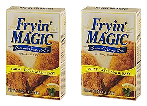 Fryin' Magic front packaging showing seasoned coating mix and ready-to-use convenience