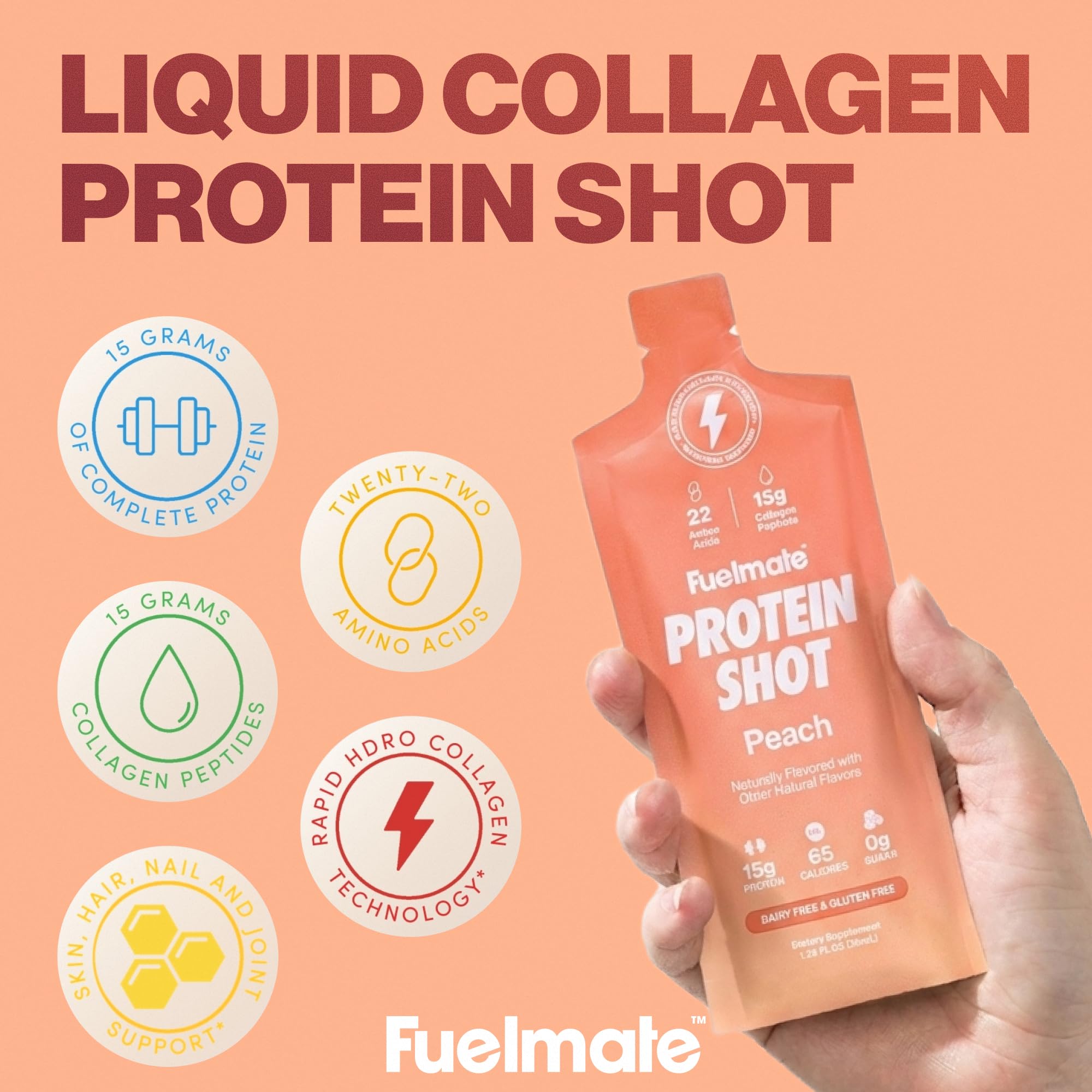FUELMATE close-up of liquid texture highlighting smooth collagen delivery