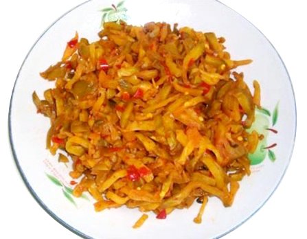 Fuling served on noodles and rice to add umami and mildly spicy flavor