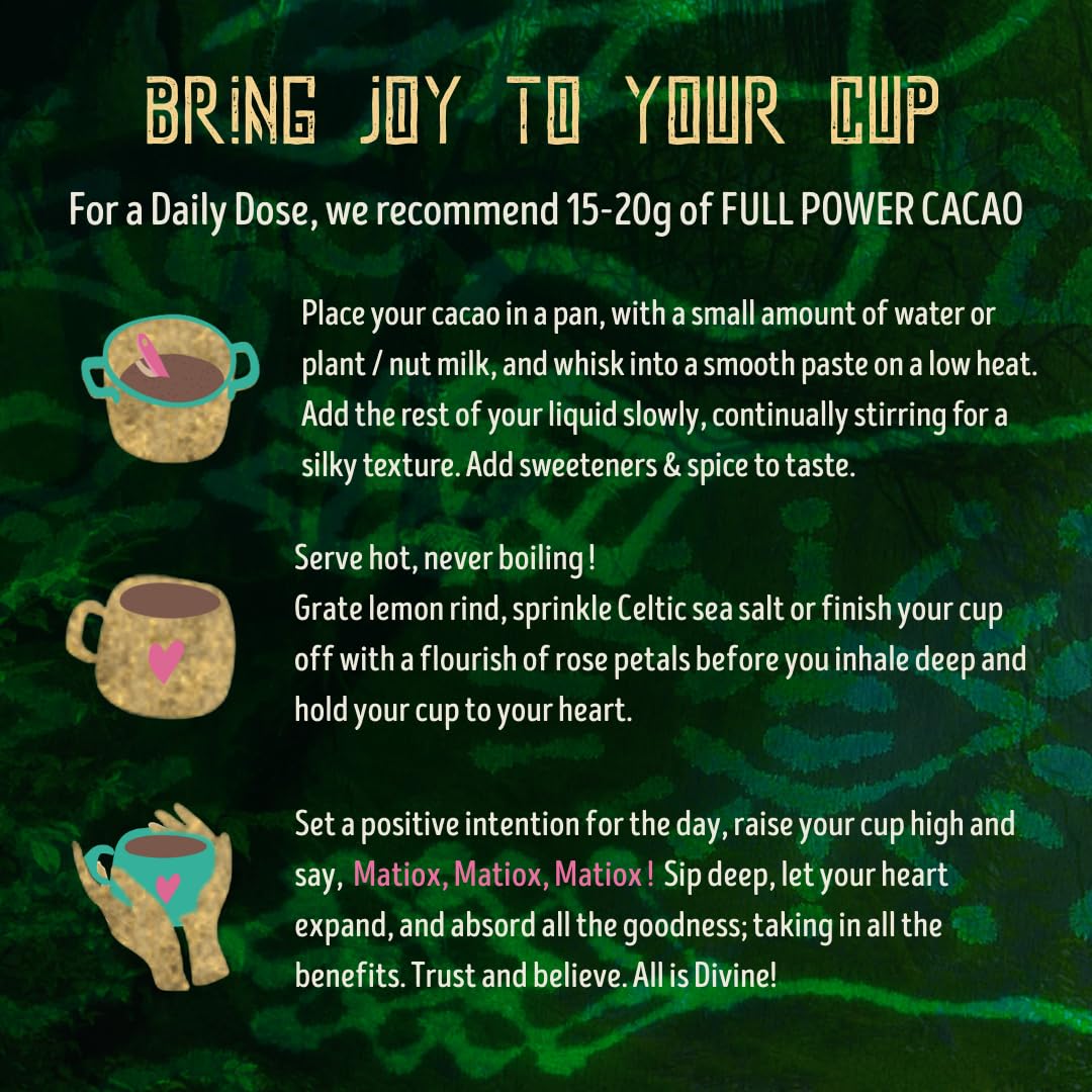 Full Power Cacao chunks melting in pot illustrating smooth melting and richness