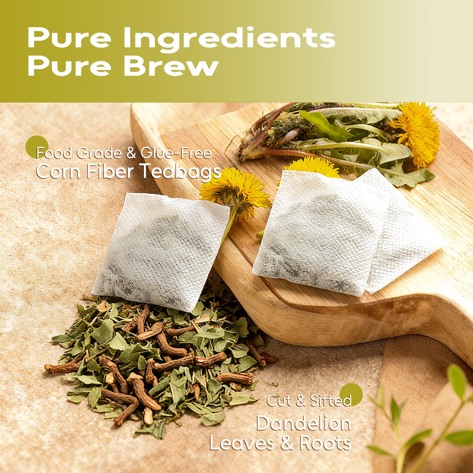FullChea steaming cup of brewed dandelion tea offering soothing warmth