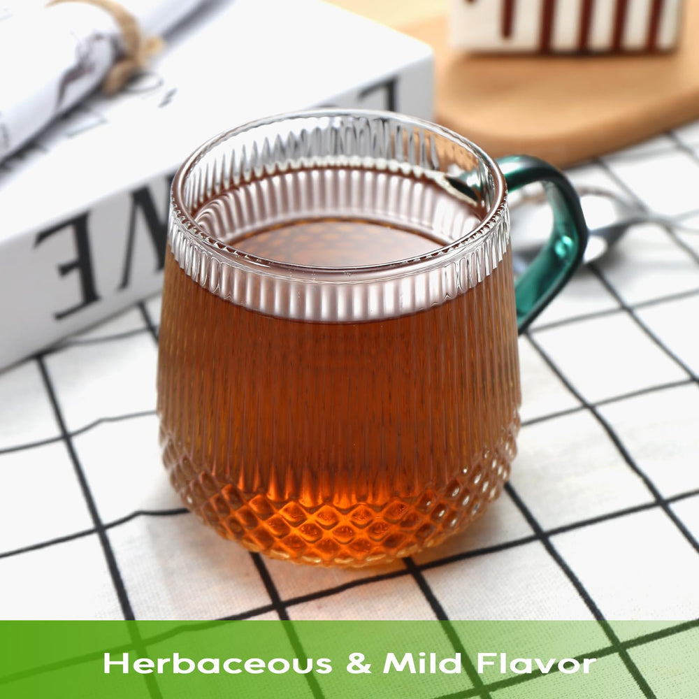 FullChea brewed cleavers tea in cup demonstrating mild, comforting drink