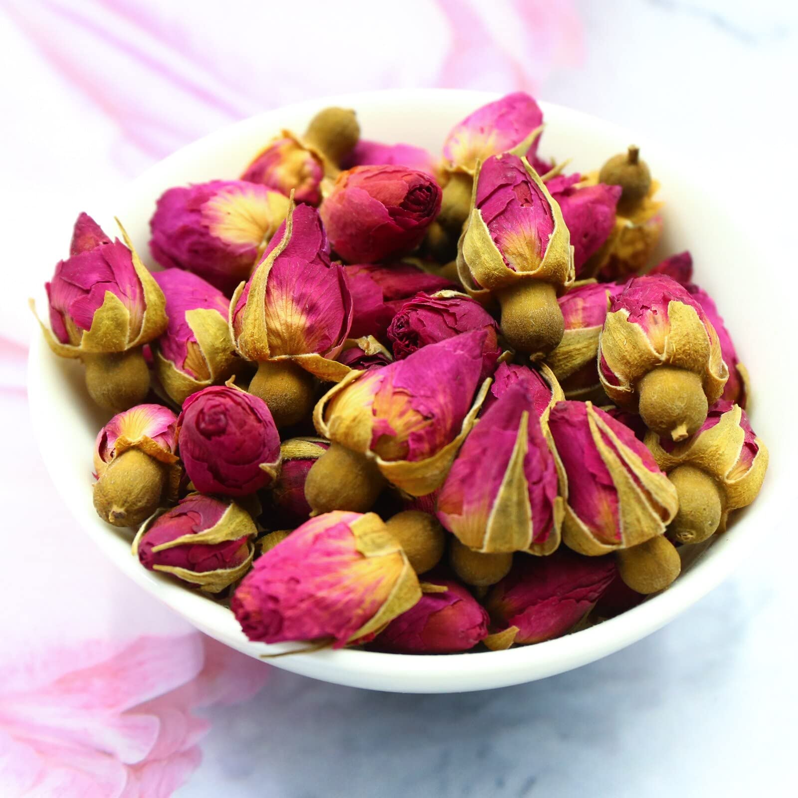 FullChea close-up of dried rose bud texture highlighting natural fragrance