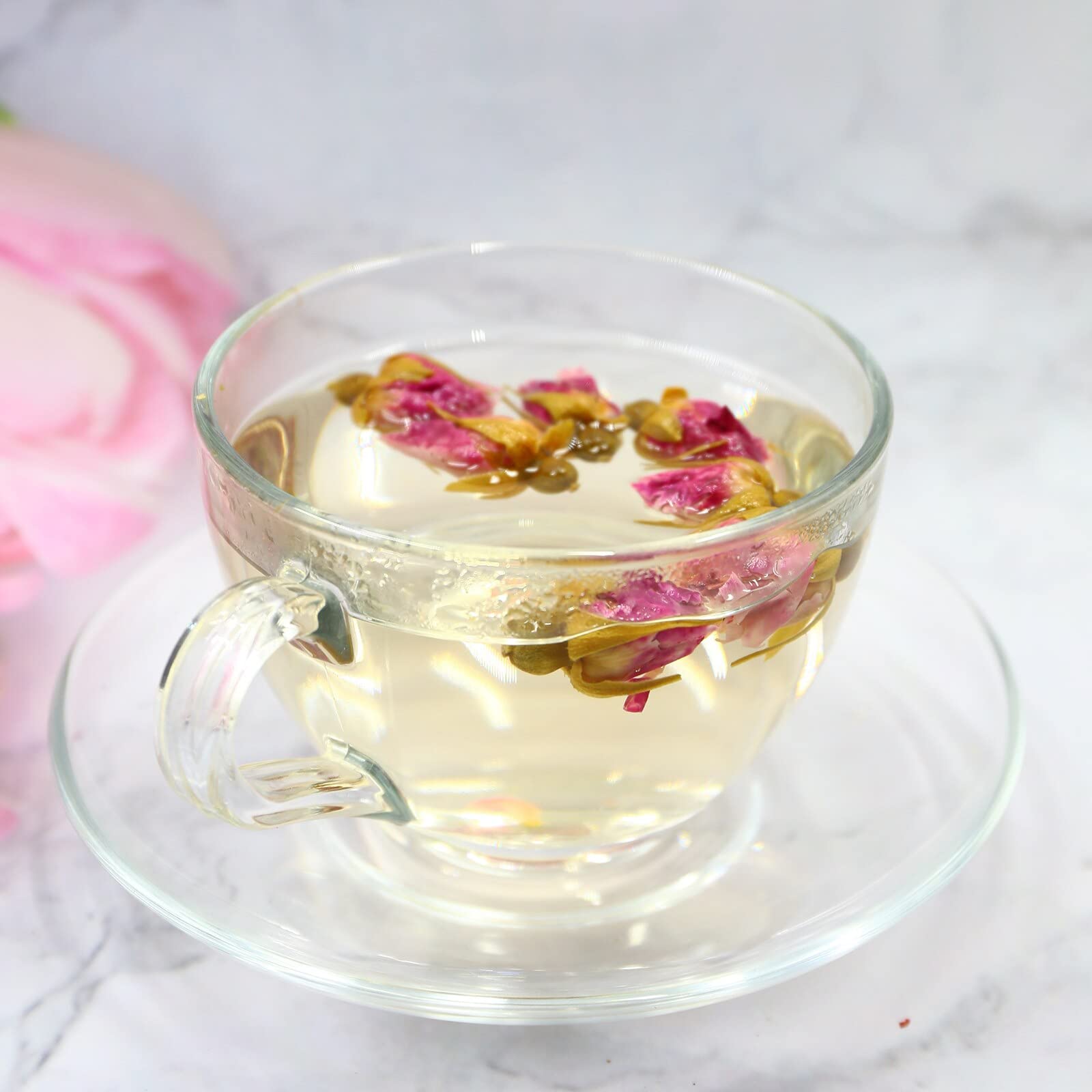 FullChea rose buds decorating cake adding visual appeal and flavor