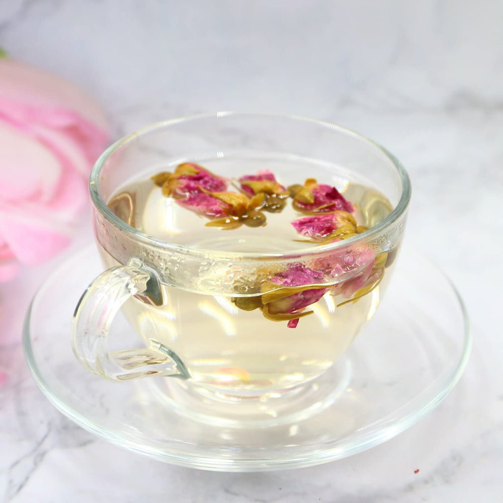 FullChea rose buds decorating cake adding visual appeal and flavor