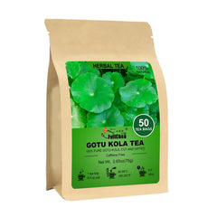 FullChea front packaging showing 50-count gotu kola tea bags and brand clarity