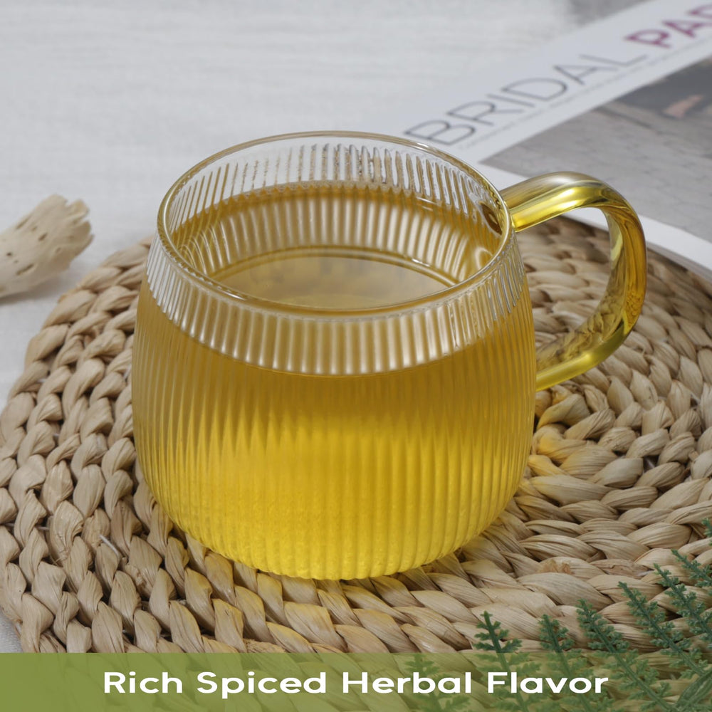 FullChea loose ingredients arranged: cardamom, cinnamon, turmeric for flavor clarity