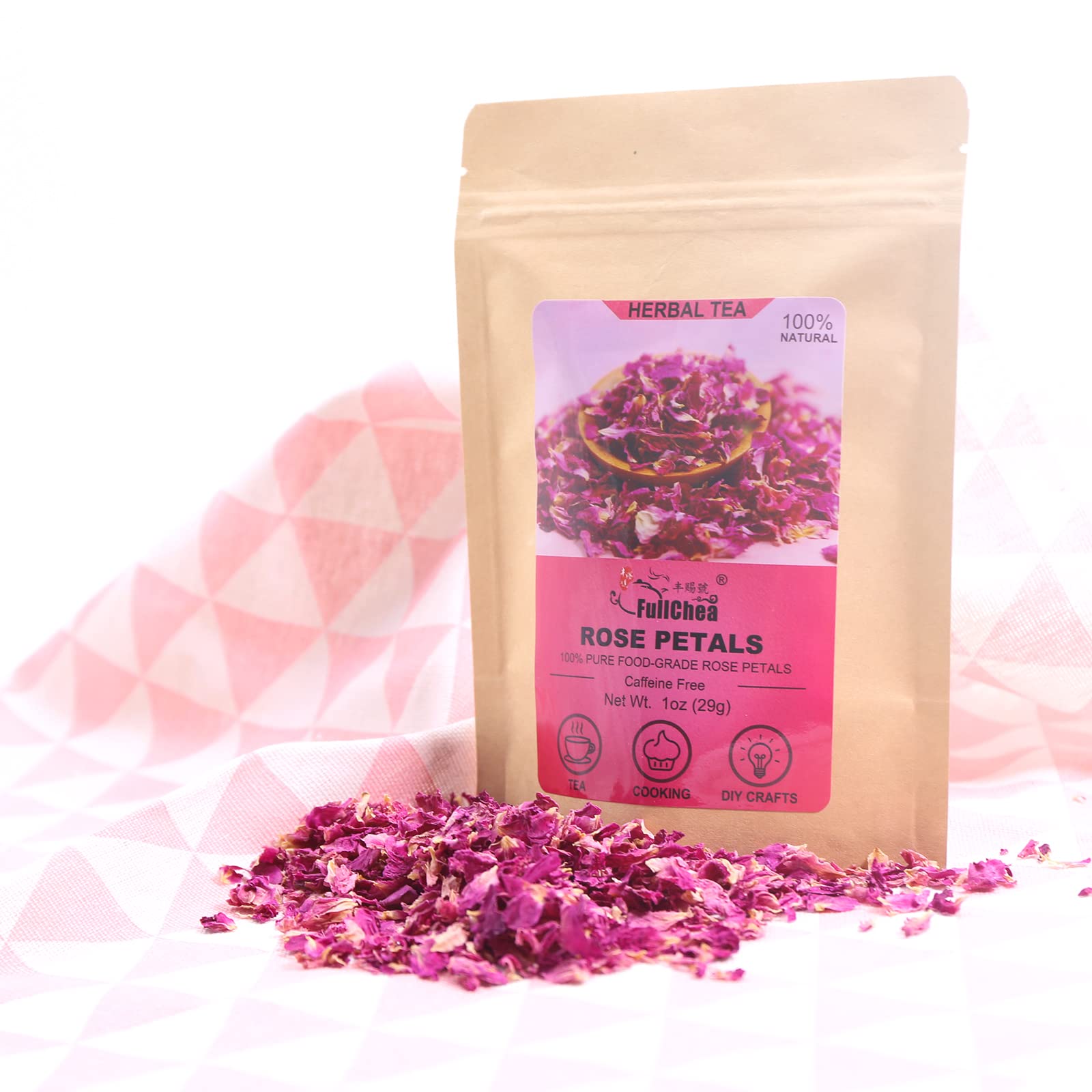 FullChea rose petals steeping in teacup, illustrating calming floral infusion benefit