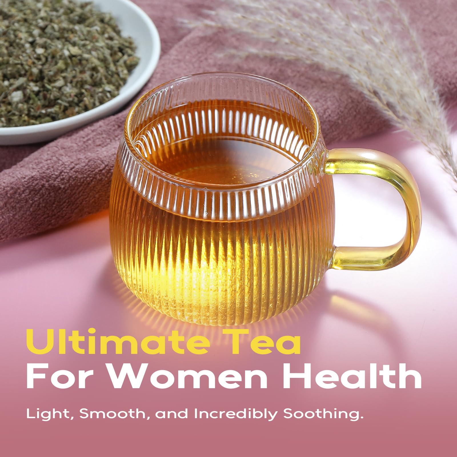 FullChea brewed cup of raspberry leaf tea amber color and smooth taste visual