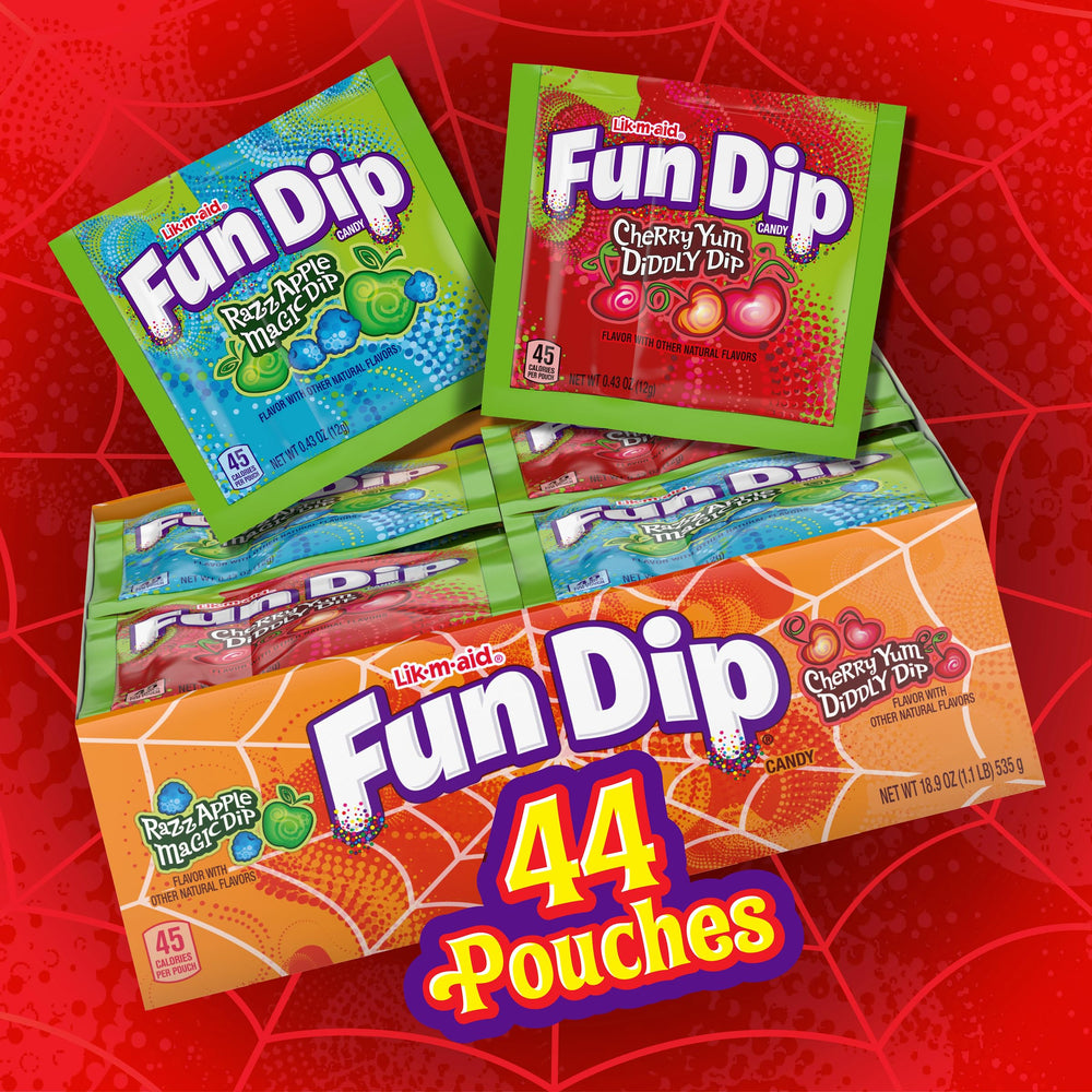 Detailed view of Fun Dip candy stick showing edible dipping tool benefit