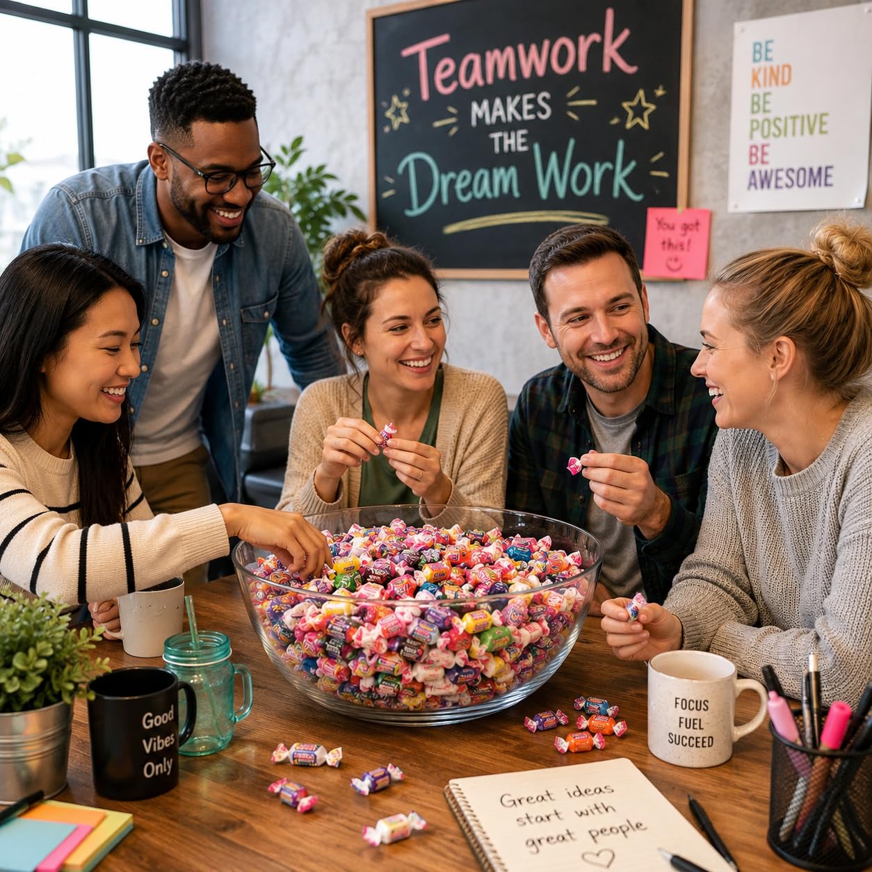 Fun Express candy buffet display offering colorful guest choices