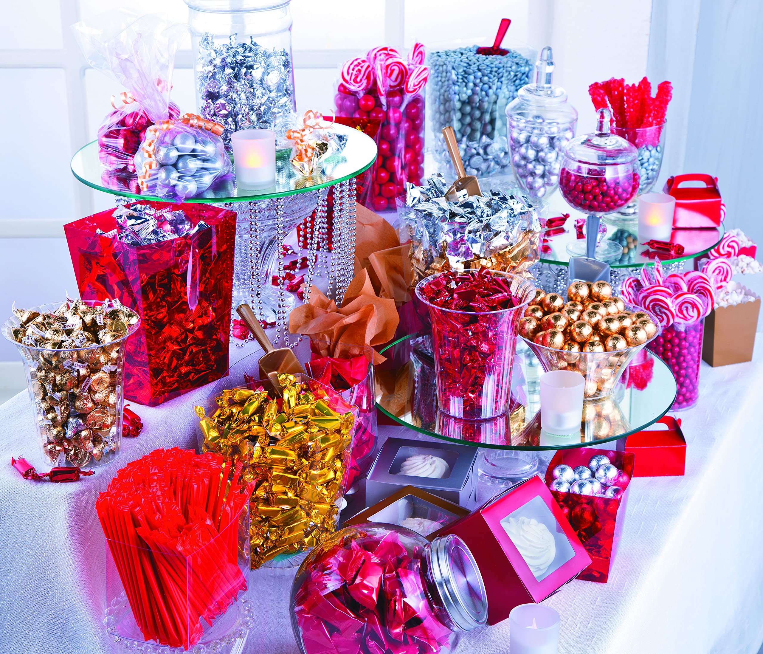 Fun Express caramels packed into favor bags for easy guest takeaways