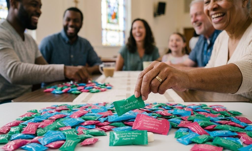 Fun Express wrapper close-up with Bible verse for instant encouragement
