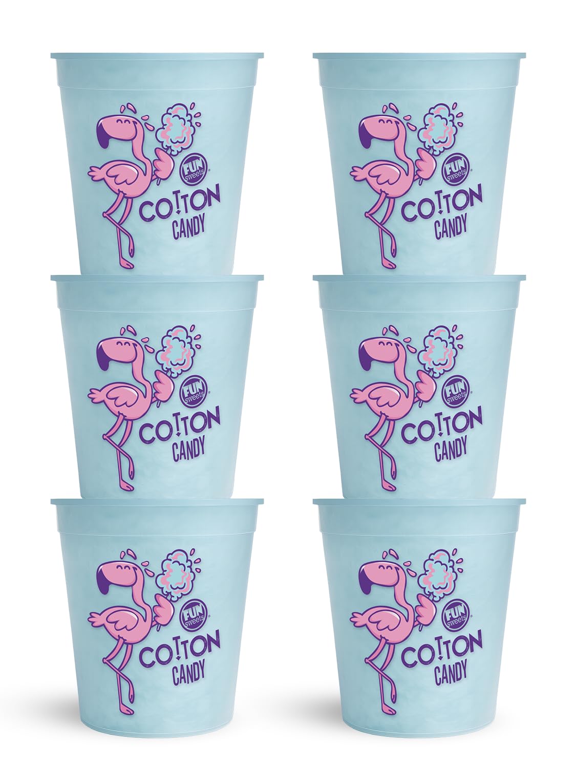 Fun Sweets front packaging tub showing blue raspberry color and party appeal