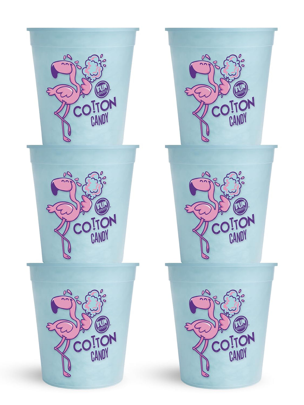 Fun Sweets front packaging tub showing blue raspberry color and party appeal