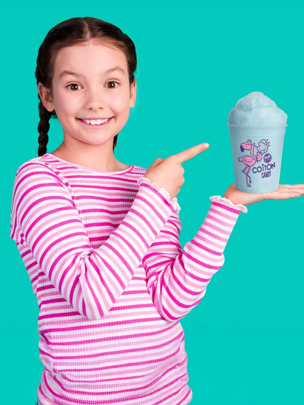 Fun Sweets stacked tubs beside a ruler showing compact size for storage