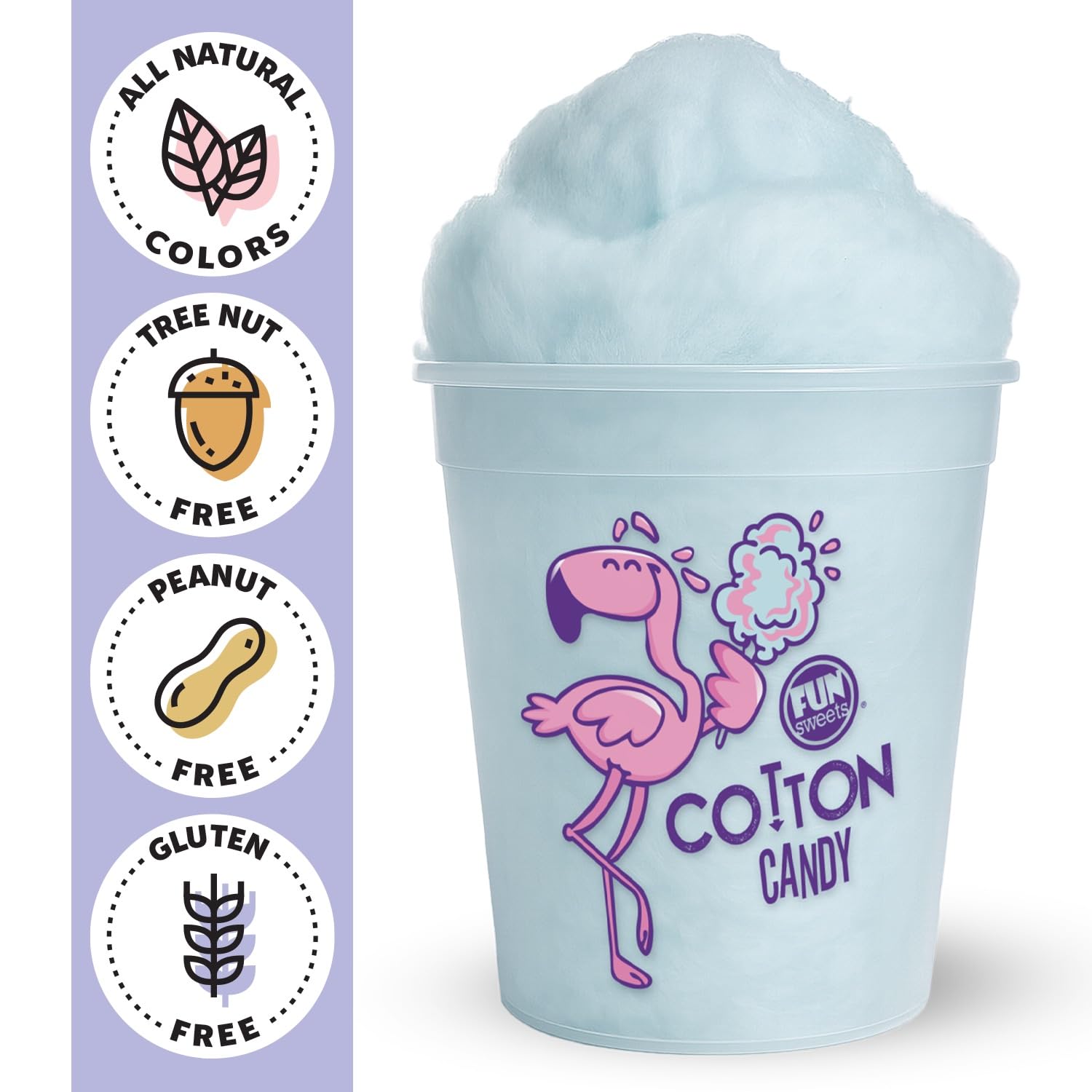 Fun Sweets floss texture detail highlighting airy strands and melt-in-mouth feel