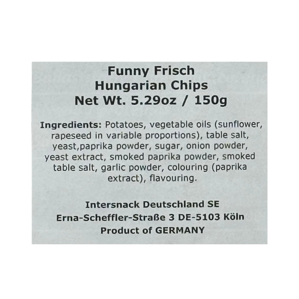 Funny-Frisch label and ingredients close-up showing German origin and natural seasoning transparency