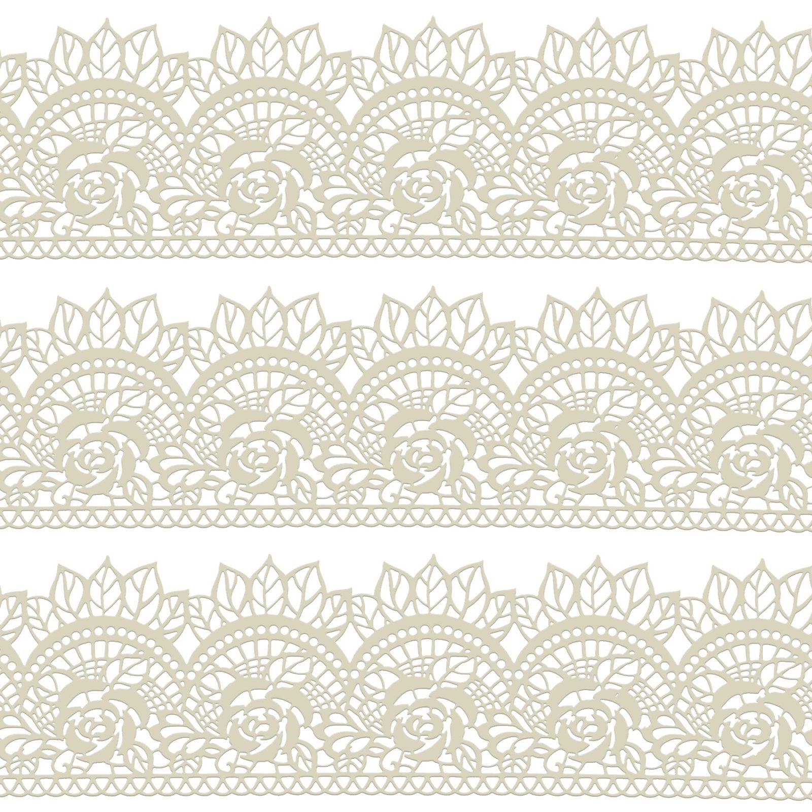 FUNSHOWCASE applied on tiered wedding cake providing instant elegant border finish