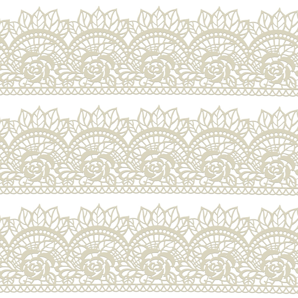 FUNSHOWCASE applied on tiered wedding cake providing instant elegant border finish