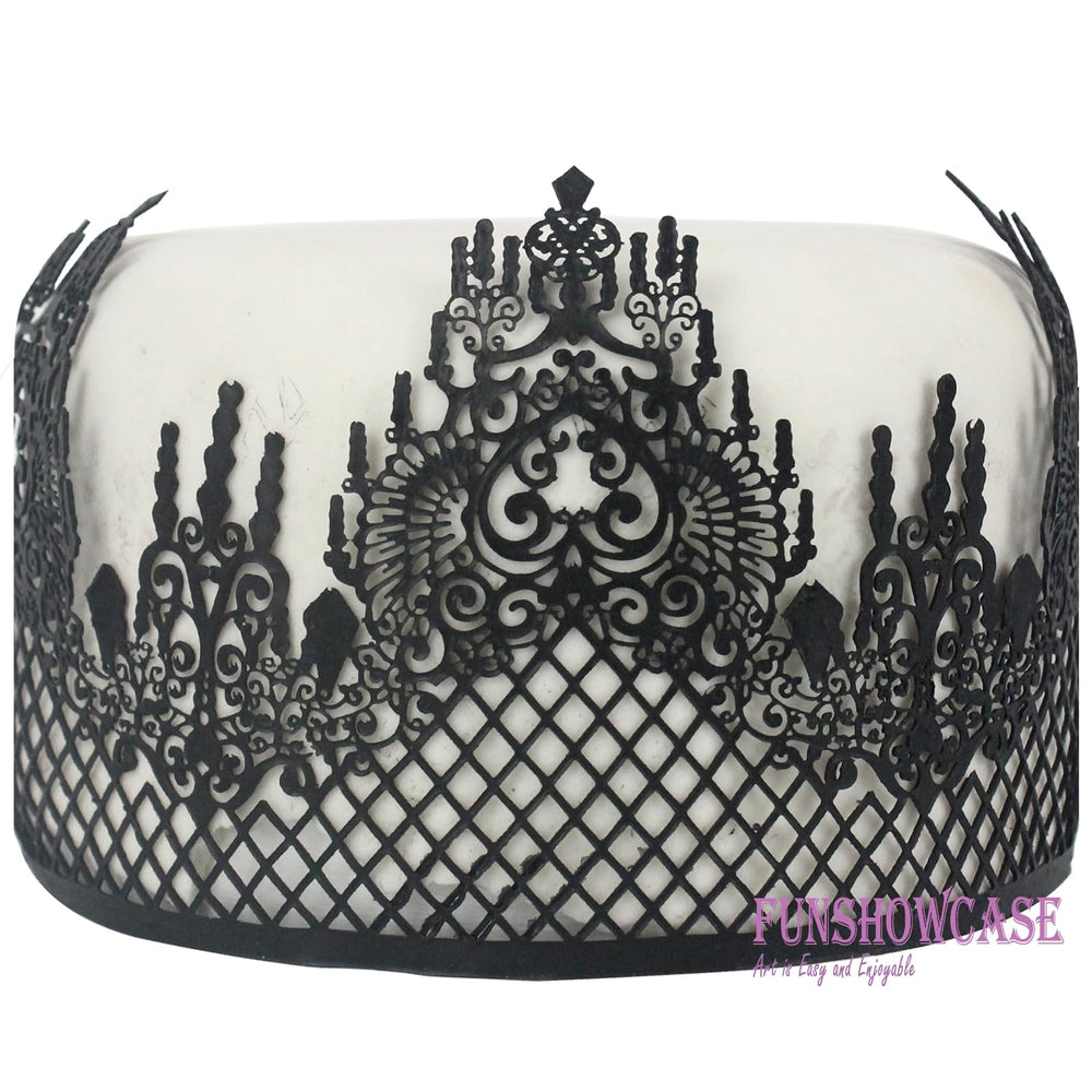 FUNSHOWCASE shaped black lace into a fondant bow demonstrating pliability and decorative benefit