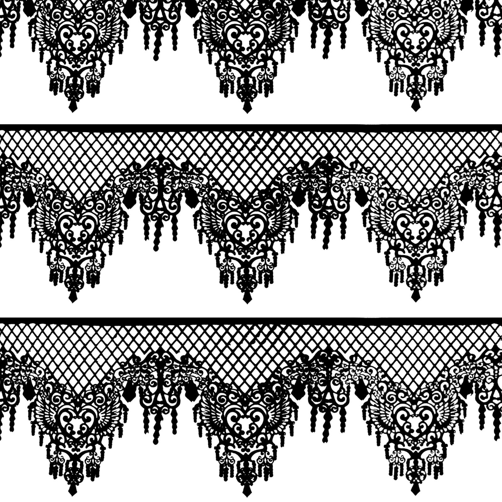 FUNSHOWCASE close-up of black lace texture highlighting intricate pattern and contrast benefit